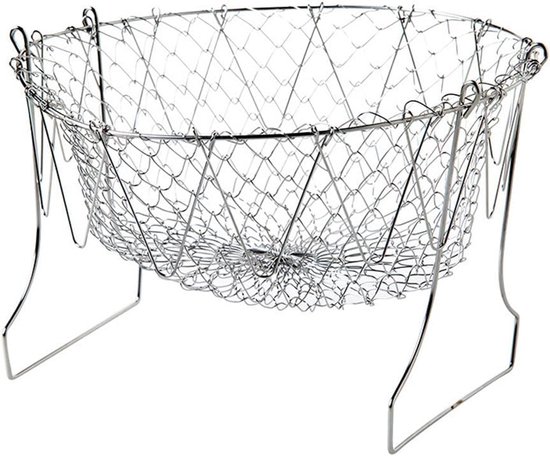 Keuken Zeef - Opvouwbaar Vergiet - Voedsel Bereiden - Multifunctioneel Mand - 23.5 cm - Zilver