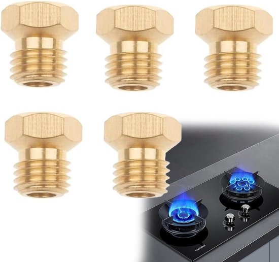 keukeninjectoren 5 stuks - butaan/propaan gas - messing nozzles - optimale compatibiliteit - ShopVlot