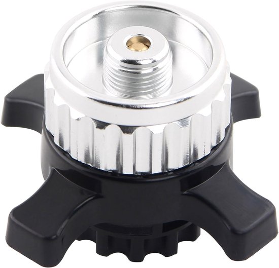 KFI adapter campingfornuis - 7/16 inch UNF-draad - zilver - lekvrij ontwerp voor Easy-Click gaspatroon - ShopVlot