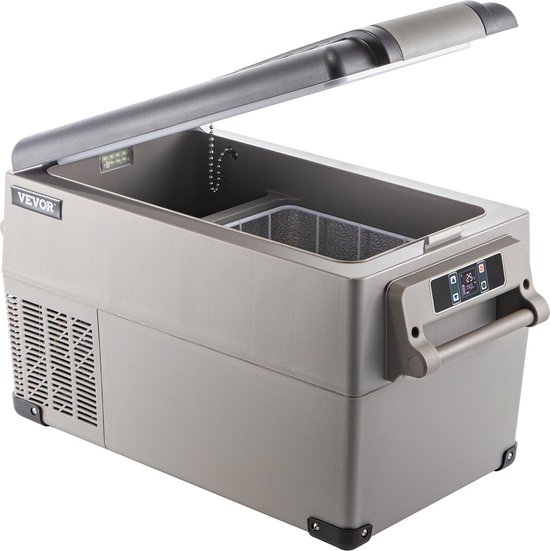 Kibus 35L Koelbox - Met vriesgedeelte - Auto & Thuis - 12V / 24V / 230 volt - Coolbox - Elektrische - van -20°C tot +20°C - 69.3x34.5x38.1cm - Grijs van Kibus
