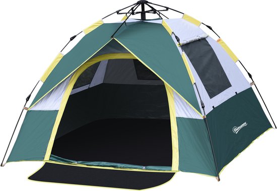 Killogood Campingtent voor 3 personen pop-up koepeltent met raam - opbergtas - haak - grondzeil - familietent met 1000mm waterkolom tent voor camping reis trekking tuin van Merkloos