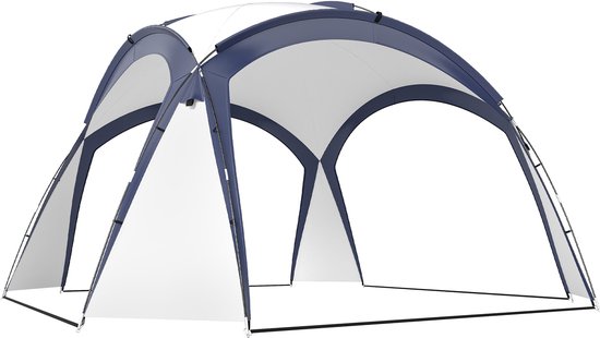 Killogood Koepeltent voor 6-8 personen - tuinhuis - bescherming tegen zon en motregen - 3.5 x 3.5 x 2.22 m - crèmewit