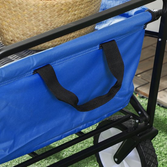 Killogood Opvouwbare bolderkar handkar met opvouwbare remmen verstelbare handgreep transportkar 68 KG belastbaar, strandkar tuinkar voor strand tuin winkelen van Merkloos