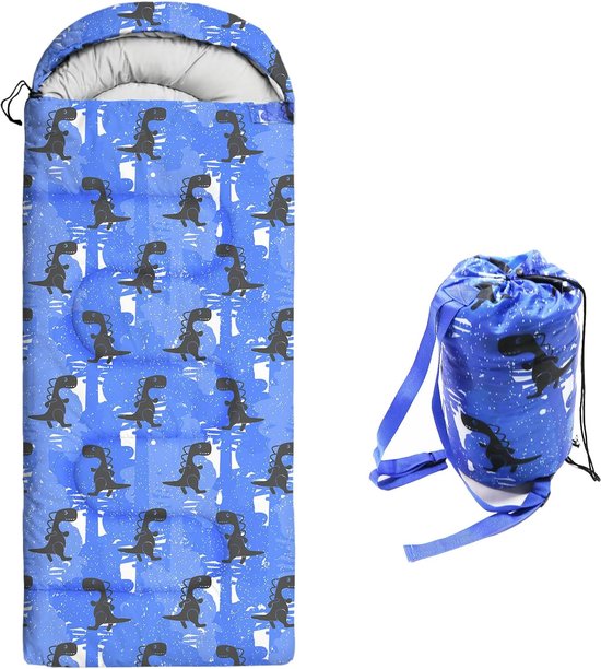 Kinder slaapzak - Kampeer slaapzak - Outdoor avonturen - Waterdicht ontwerp - 3 seizoenen - Blauw