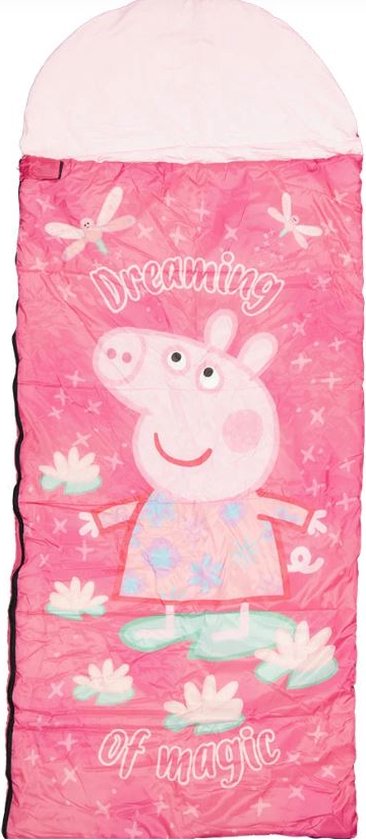 Kinder slaapzak Peppa Big - Slaapzak voor kinderen - 140 x 70cm Polyester - Zacht en Lichtgewicht - Opberghoes van Hannahs Home Goods