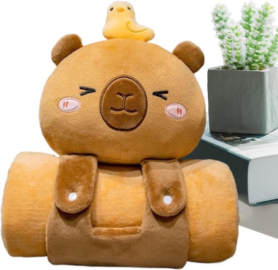 Kinderen slaapmat - Deken mat - Comfortabel slapen - Charmante capybara vorm - 170 x 100 cm - Bruin