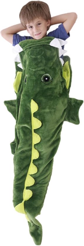 Kinderen Slaapzak - Kroel deken - Warm Blijven - Dierstaart ontwerp - 155 cm - Groen