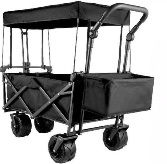 Kinderenvervoer - Met Dak - Opvouwbare Bolderkar - Duw en Trekstang - Off-road Banden van Adventure Goods