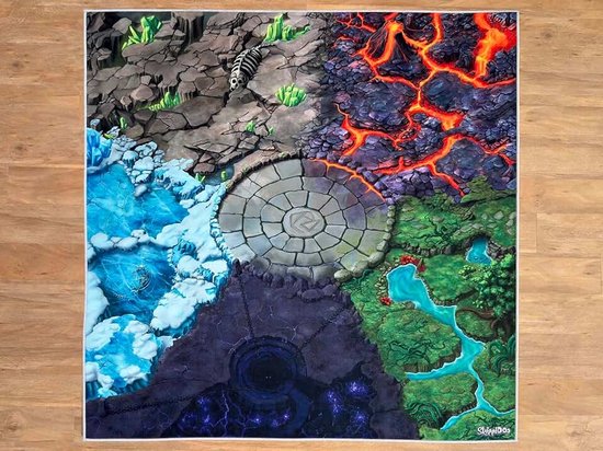 - kinderkamer tapijt New Fantasy World 120 x 120 cm, ideaal voor speelfiguren, geschikt voor fantasiewerelden zoals Schleich® Eldrador®