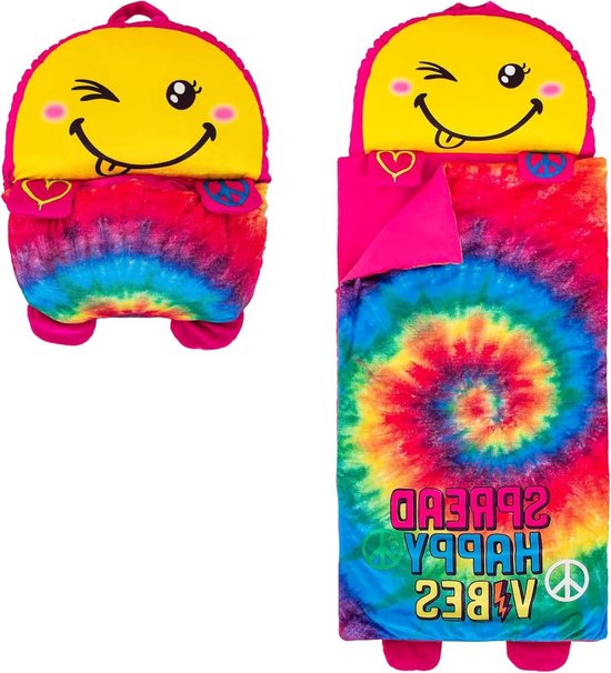 Kinderslaapmat - Slaapzak met kussen - Kinderdagverblijf en school - Oprolbaar met ingebouwd kussen - 59 x 27 inch - Tie-dye van Merkloos