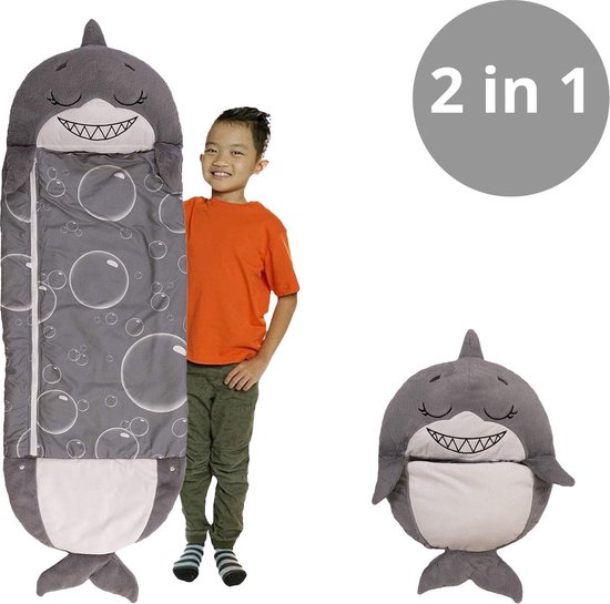 Kinderslaapzak Haai tot 12 Jaar - Met Ingebouwd Kussen & Extra Beenruimte - Wasbaar in Wasmachine - Geschikt tot 150 cm Lichaamslengte - Maat L van Little Diva