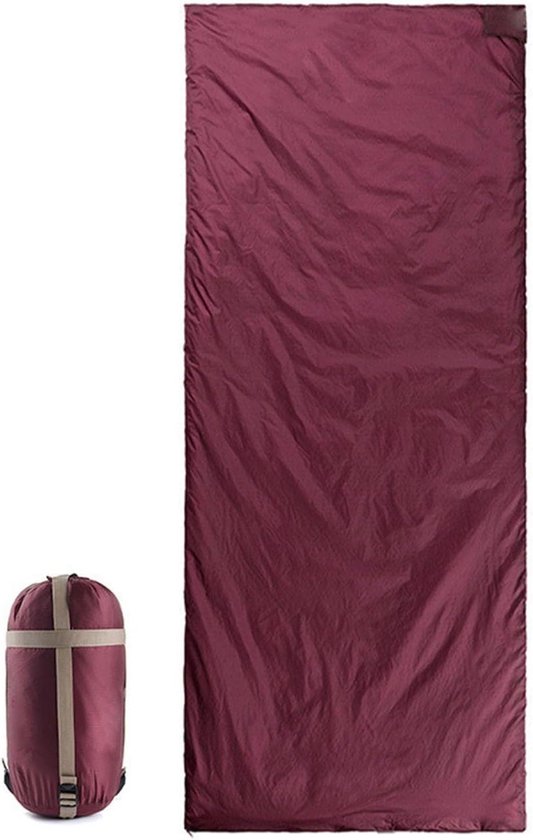 Kinderslaapzak - Lichtgewicht slaapzak Junior - Kamperen en Reizen - Waterafstotende Pongee stof - 190x75cm - Rood