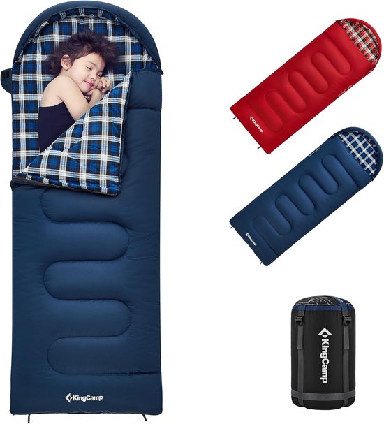 Kinderslaapzak voor 3-4 seizoenen - Warme, ademende slaapzak voor camping en trekking - 170 x 70 cm van Merkloos