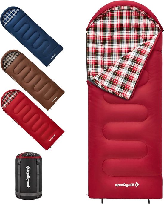 Kinderslaapzak voor winter kamperen en trekking | 3-4 seizoenen | 170 x 70 cm | comfortabel tot 7 °C | 14 kg Slaapzak voor camping van Quechua