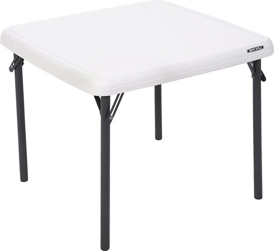 Kinderspeeltafel van kunststof en metaal | 61 x 61 x 54 cm wit | Lifetime Klaptafel & bijzettafel camping table van Kinder