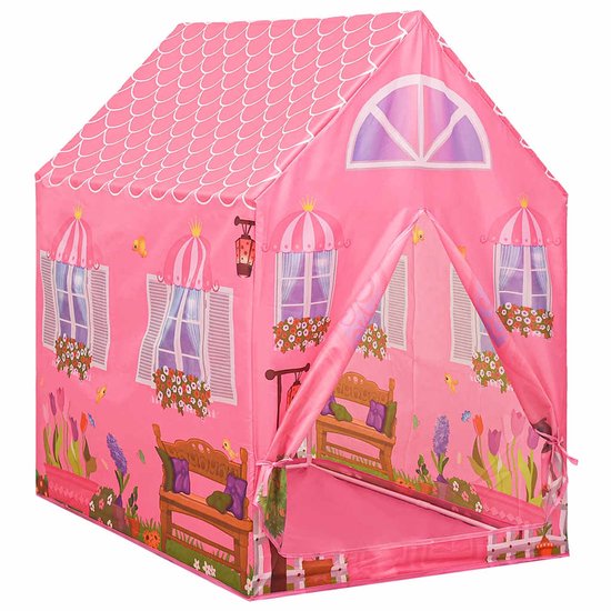 Kinderspeeltent 69x94x104 cm roze van Merkloos