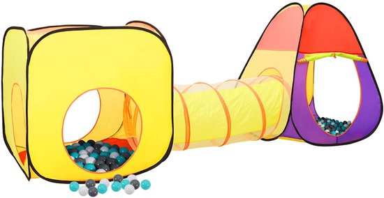 Kinderspeeltent met 250 ballen 255x80x100 cm meerkleurig van Boogybook.