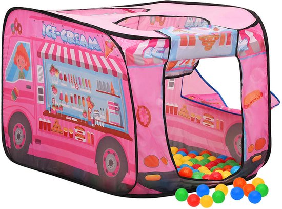 Kinderspeeltent met 250 ballen 70x112x70 cm roze van Merkloos