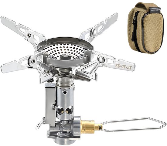 KIRA® Camping Gasstel - Gasstel - Kooktoestel Camping - Opvouwbaar Kooktoestel - Zilver - 9cm x 9cm x 9cm van Kira