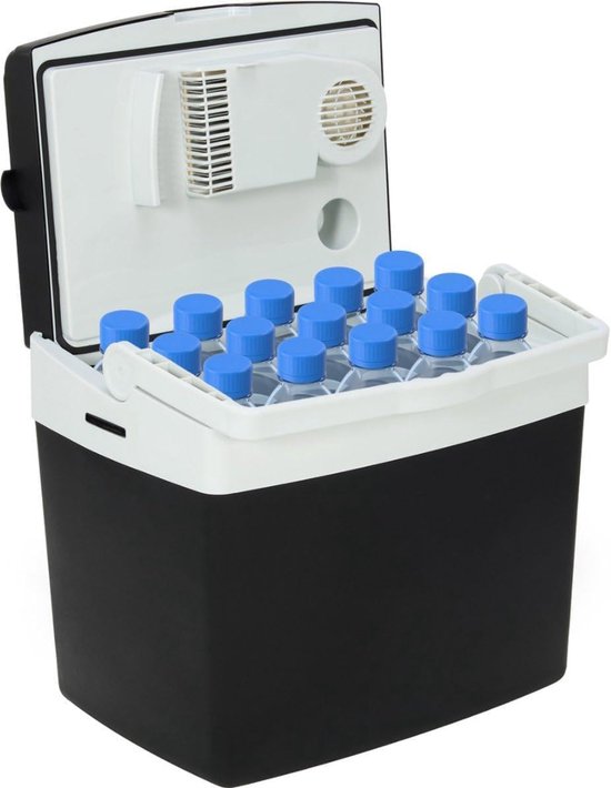 KIRA® Koelbox Elektrisch - Elektrische Koelbox 12 en 230 Volt - Elektrische Compressor Koelbox - Zwart - 31cm x 43cm x 37cm
