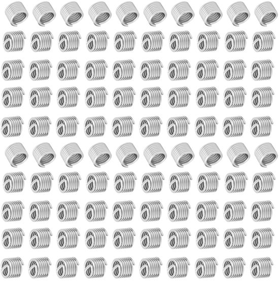Kit 6Mm 304 RVS 100 Stuks 304 RVS Schroef Draad Mouw Draad Reparatie Insert Assortiment Kit M6X1.0X1.5D
