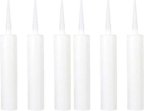 Kit Applicatieflacons - Kitpistool Hulpmiddel - Scheuren Dichten - Puntige Applicator - 300 ml Inhoud - Wit