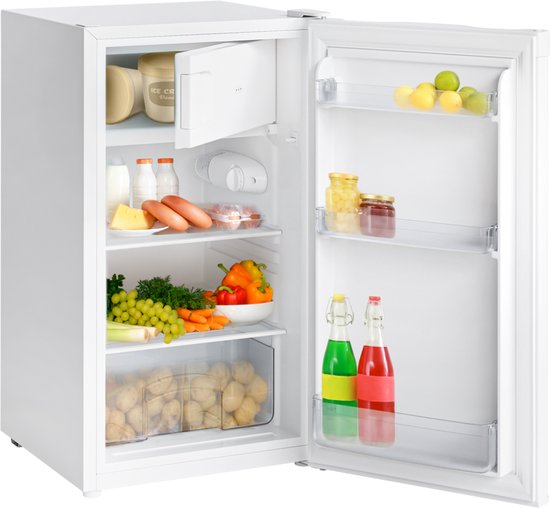 KitchenBrothers Koelkast - 81L - Tafelmodel Koelkast met Vriesvak - Koelvriescombinatie - IJskast - Frigo - Vrijstaand - Wit van KitchenBrothers