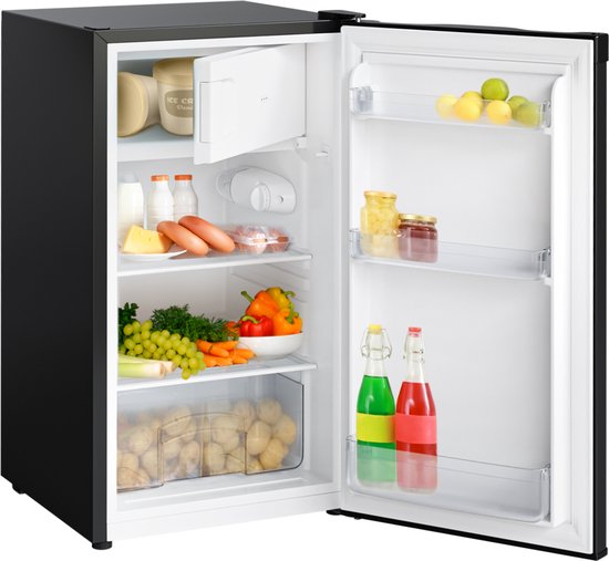 KitchenBrothers Koelkast - 81L - Tafelmodel Koelkast met Vriesvak - Koelvriescombinatie - IJskast - Frigo - Vrijstaand - Zwart van KitchenBrothers