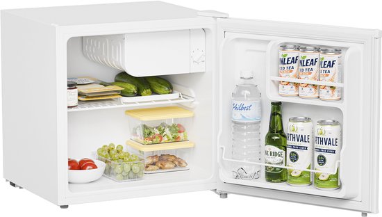 KitchenBrothers Mini Koelkast - 43L - Kleine ijskast - Minibar - Vrijstaand - Frigo - Compact - Wit van KitchenBrothers