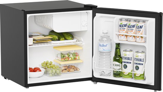 KitchenBrothers Mini Koelkast - 43L - Kleine ijskast - Minibar - Vrijstaand - Frigo - Compact - Zwart