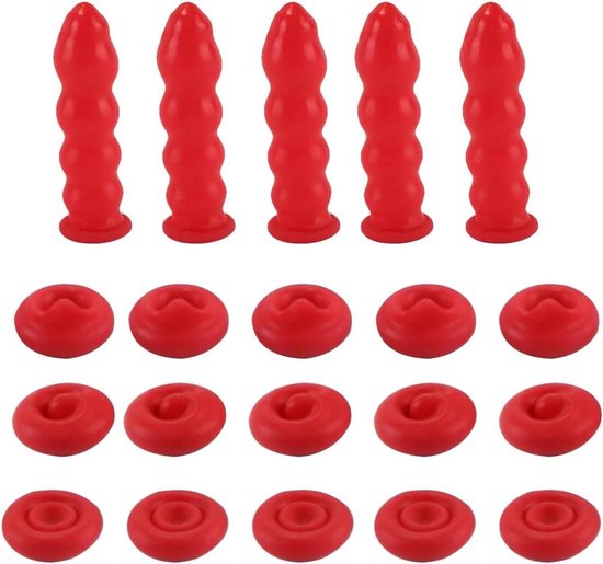 Kitdoppen Set - Afdichtdoppen Beschermers - Kit Tube Sluiten - Goede Afdichting - 20 Stuks - Rood