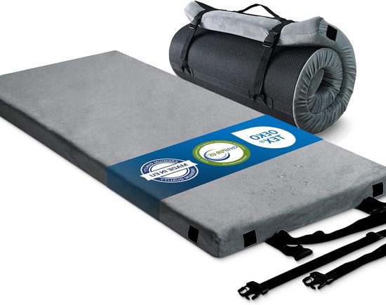 Klapbare Matras - Slaapmat - Comfortabel Slapen - Traagschuim Ondersteuning - N.v.t. - Grijs
