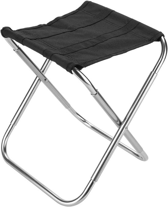 Klapstoel Aluminium - Campingstoel Opvouwbaar - Buiten Zitten - Sterke Dwarsbuissteun - 22.5 cm - Zilver