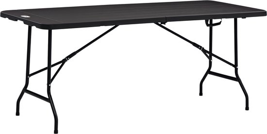 Klaptafel Buiten - 180x75.5cm Tuinmeubel - Voor 6 Personen - Inklapbaar En Lichtgewicht - Voor Camping En Terras - Donkergrijs van Merkloos