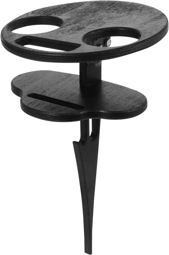 Klaptafel - Dienblad Tafel - Buiten Genieten - Dubbele Laag - 30x20x20CM - Zwart