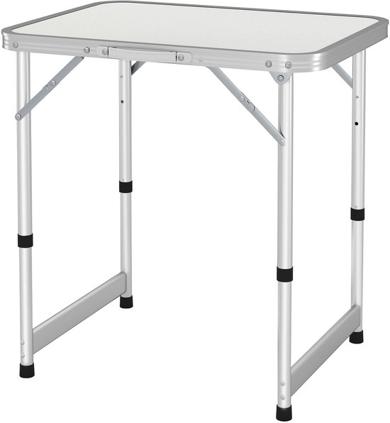 Klaptafel - in hoogte verstelbaar - aluminium - MDF en wit