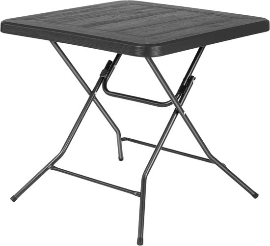 Klaptafel - Kampeertafel - Picknicktafel - Balkontafel - Tuintafel - Met Stalen Frame - Ideaal voor Feest, Keuken en Woonkamer - 80x80x74 cm