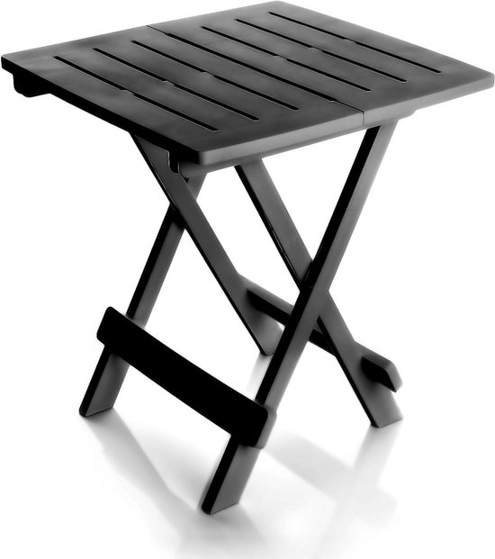 Klaptafel Klein - Bijzettafel Kunststof - Buiten Gebruik - Weerbestendig Ontwerp - 45 x 43 x 50 cm - Wit