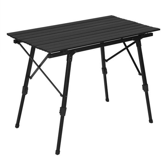 Klaptafel - Opklapbare Tafel - Campingtafel - Opvouwbaar - Kunststof - Vouwtafel - Kamperen - Zwart van Excelsa