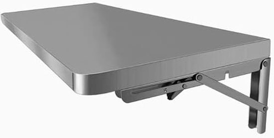 Klaptafel - Wandbureau - Ruimte Besparen - Driehoekige Beugel - Tot 120cm - Zilver