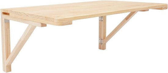 Klaptafel - Wandmontage Tafel - Ruimtebesparend Werken - Opklapbaar Ontwerp - 80x50x30cm - Houtkleur