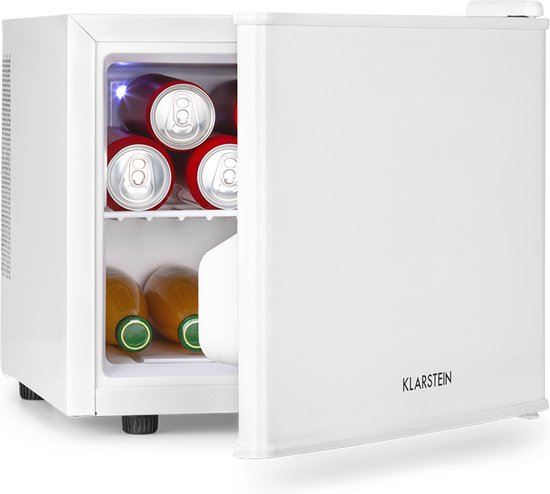 Klarstein Geheimversteck Mini koelkast - Barmodel - 2 Niveaus - 17 Liter - 26 dB - Thermo-elektrisch - Wit van Klarstein