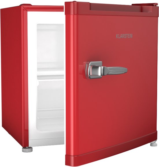 Klarstein Irene retro Mini Vriezer, 31 liter, Flexibel temperatuurbereik -24°C tot 10°C, Energie-efficiëntieklasse C, Stil 38 dB, Compact ontwerp, Mini koel-/vriescombinatie, Rood - Vrieskast Diepvrieskast - 4-Sterren - Freezer