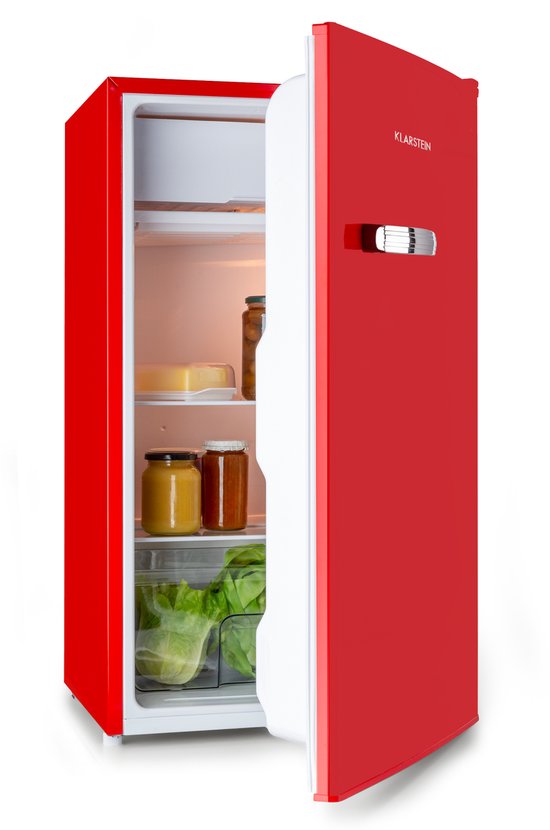 Klarstein Koelkast Beercracker 91 Liter - Drankkoeler Drankenkoelkast - voor Hotelkamer voor Kantoor - LED - Compact Koelkast Vrijstaande Koelkast Kleine Koelkast Fridge - Mini Fridge