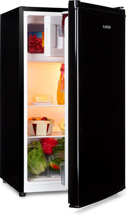 Klarstein Koelkast Cool Cousin Koelvriescombinatie 70+11L 40 dB - met Vriesvak Mini-Koelkast - 81L - voor Keuken voor Singles - LED Schappen Compact - Compact Koelkast Vrijstaande Koelkast Kleine Koelkast Fridge - Mini Fridge