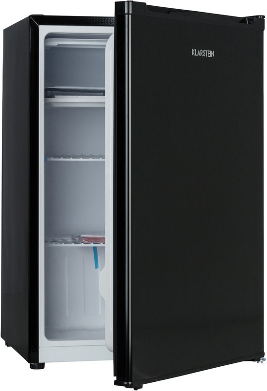 Klarstein Koelkast Delaware 75L Zwart - Mini-Koelkast met Vriesvak 4L - Compressorkoeling voor Keuken voor Kantoor - LED Schappen - Compact Koelkast Vrijstaande Koelkast Kleine Koelkast Fridge - voor Kleine Huishoudens voor Studentenkamer