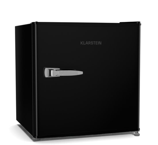 Klarstein Mini-Koelkast Irene 46L retro – Stil 37 dB, Verstelbare Thermostaat, Energiezuinig, Kleine Koelkast voor Slaapkamer en Kantoor, Zwart - voor Studentenkamer - Compact - Mini Fridge - Hotelkoelkast - Compact Koelkast