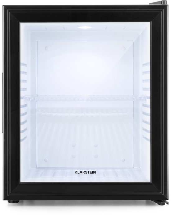 Klarstein Minibar Mini koelkast - 3 Temperatuurniveaus - volume: 30 Liter - 23 dB - Glazen deur - Zwart - Minikoelkast - Stil Compact - Verstelbaar Fluisterstil In Hoogte Verstelbaar - Mini Fridge - Hotelkoelkast - Kleine Koelkast van Klarstein
