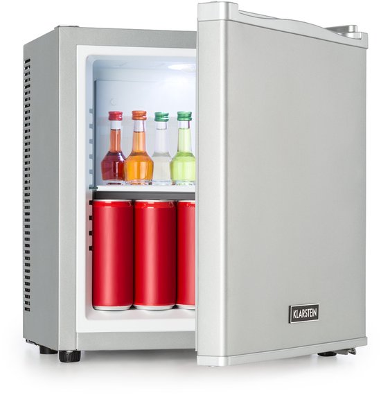 Klarstein minikoelkast voor in de kamer, minikoelkast van 13 liter voor drankjes en cosmetica, kleine minibar, kleine en stille koelkast, verstelbare plank, kleine koelkast voor huidverzorgingsproducten 5-15 °C