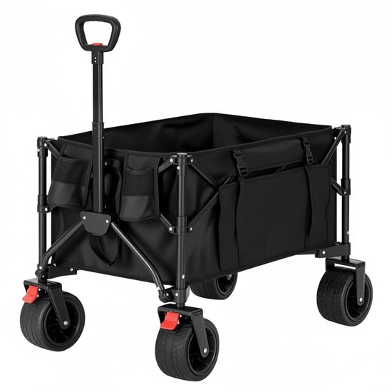 Klarven® Tuinwagen opvouwbaar 150l - Stevig stalen frame, / inhoud - Draagvermogen tot 150 kg - B 60,5 x D 94,5 x H 99 cm